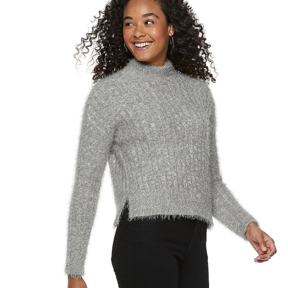 COPY - Candies eyelash mockneck pullover sweater